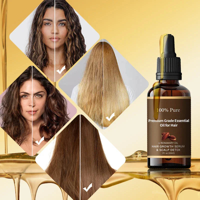 Premium hair growth oil serum with before and after hair results, clarioy homeware & electronics store