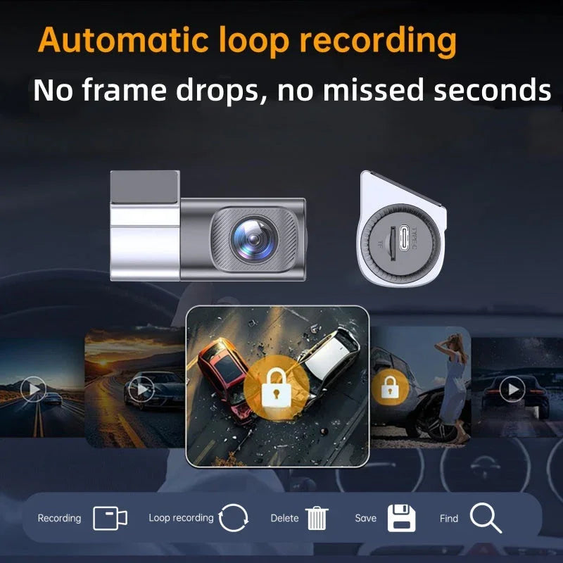 🚗1080P HD Dash Cam with Wi-Fi & Night Vision