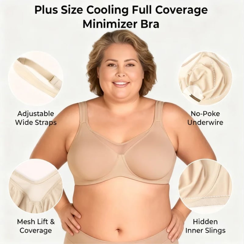 ⏰LAST DAY 64% OFF 💐Women's Elegant Sheer Full Coverage Plus Size Bra, Breathable Mesh Large Size Lingerie, Support Comfort Everyday Bra