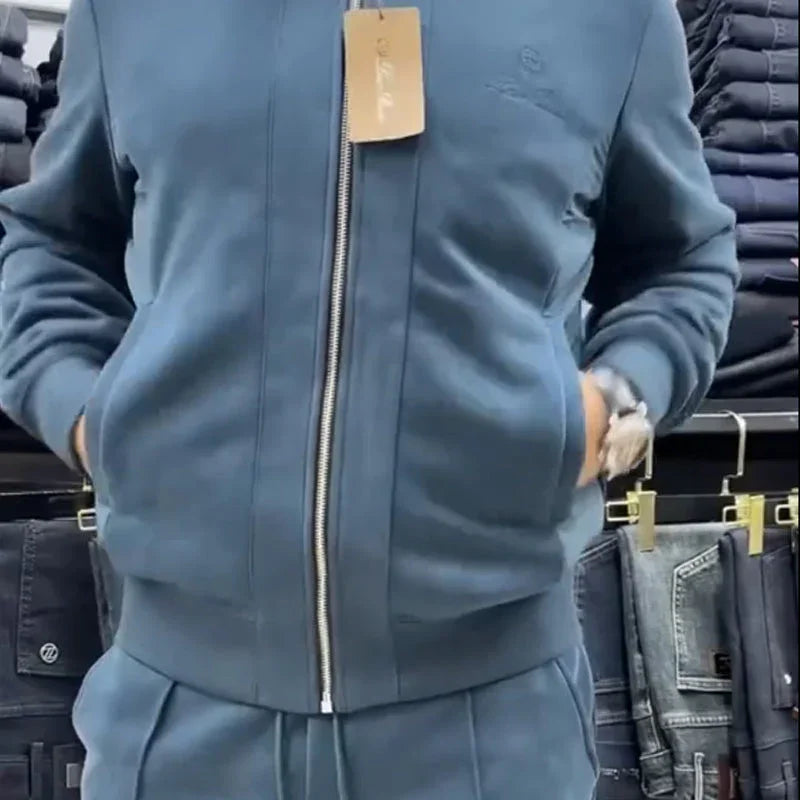 Men's Casual Jacket & Pants Two-Piece Set