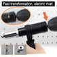 Electric rivet gun adapter for drill shown close-up, with instructions, available at clarioy