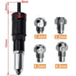 Rivet gun tool set with black handle and four metal rivet heads in 2.4mm, 3.2mm, 4.0mm, 4.8mm sizes, auto tools by clarioy.
