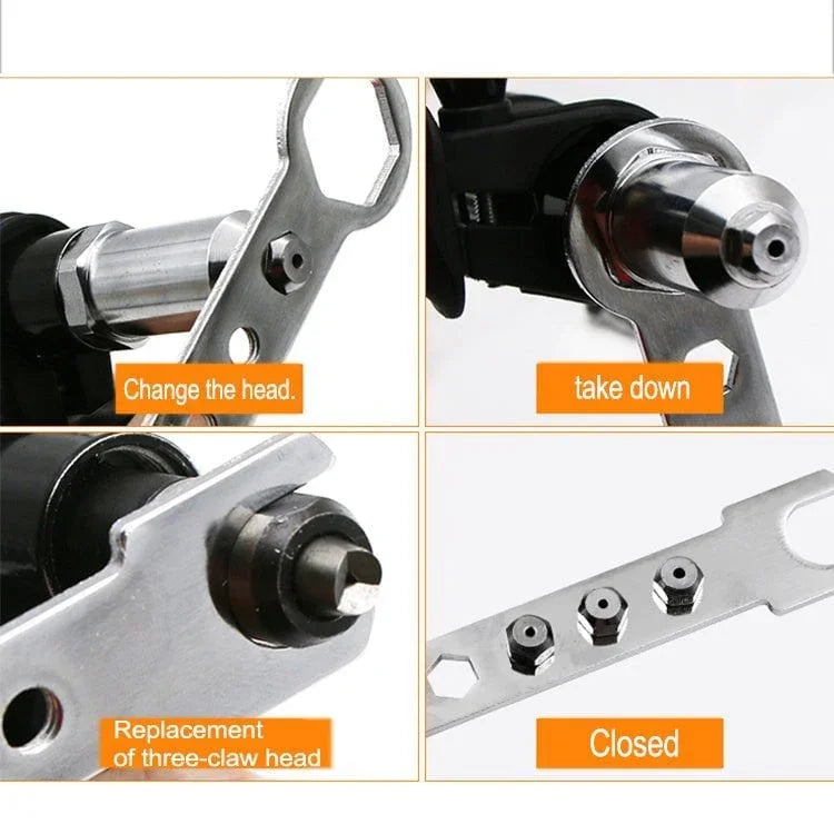 Close-up of a premium auto tool with interchangeable three-claw heads from clarioy