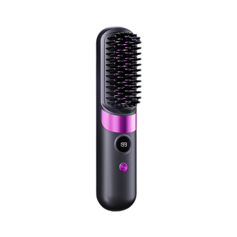 🥳2026 HOT SALE🥳💞50K+ SOLD!💇‍♀️🛡️ 50% OFF! 3‑in‑1 Cordless Hair Straightening Brush – Straighten, curl & detangle with 4 heat settings. Wider teeth prevent burns – safe for daily styling! ✨🌿