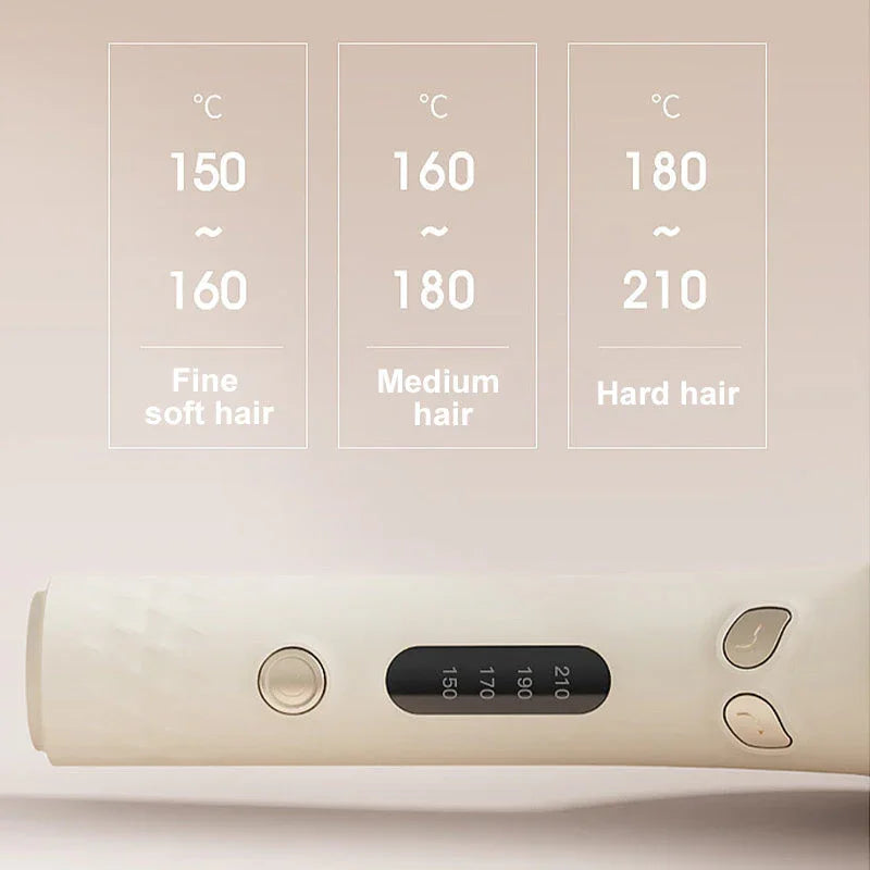 clarioy hair styling tool with temperature settings for fine, medium, and hard hair