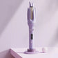 Purple automatic hair curler with temperature display on a pastel surface, premium clarioy homeware