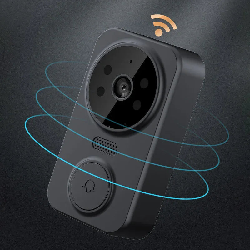Wireless smart video doorbell camera with Wi-Fi signal, premium home security gadget from clarioy