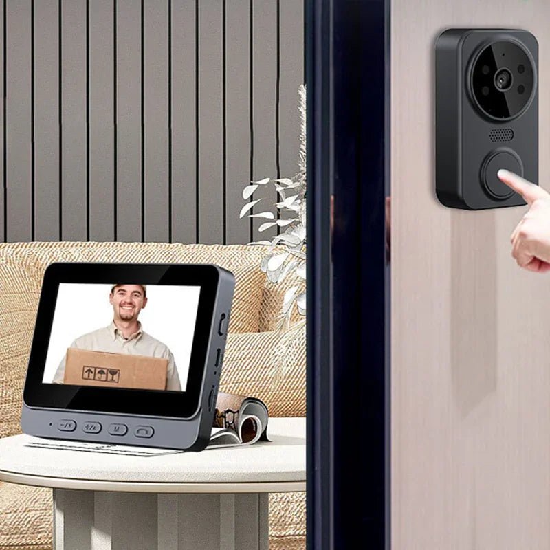 Smart video doorbell camera and indoor monitor screen system for home security, clarioy