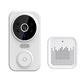 Wireless smart video doorbell and chime set in white, home security electronics from clarioy