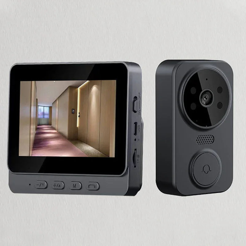 Clarioy smart video doorbell and monitor set for home security, displayed on a white background