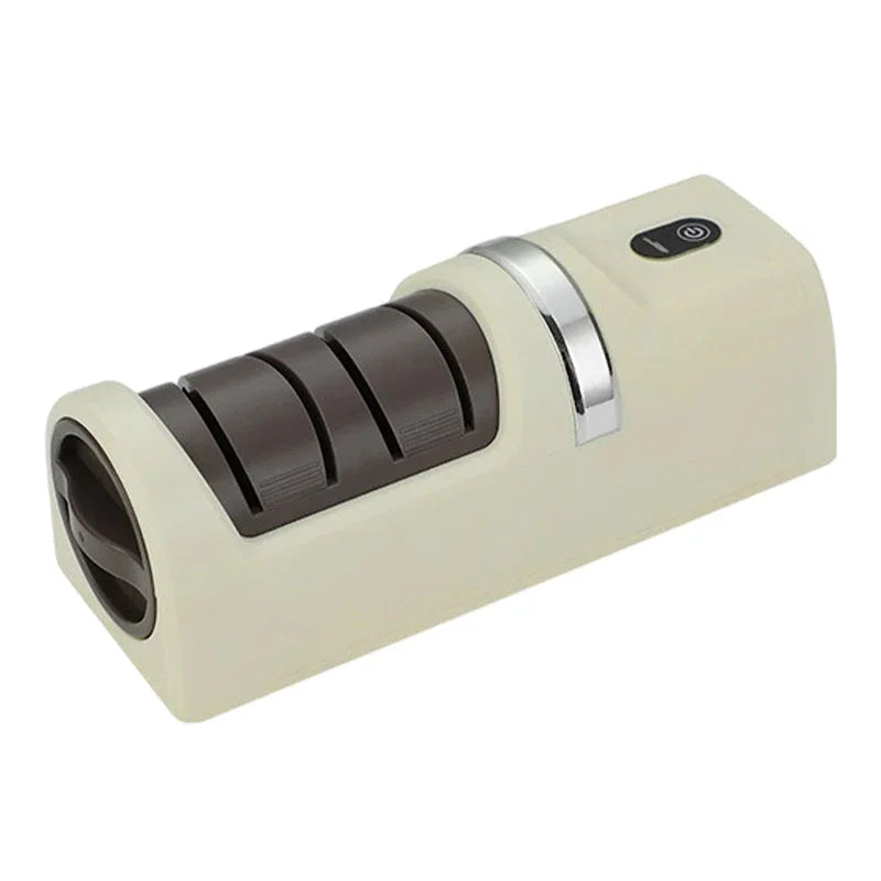 Electric knife sharpener in beige and brown, premium homeware from clarioy