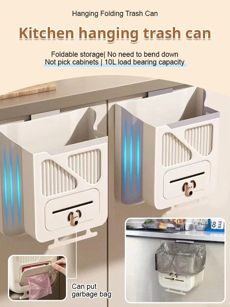 ⏳Time-Limited Special⏰Foldable Hanging Trash Can – Space Saving, Leak Proof & Easy to Clean🧼