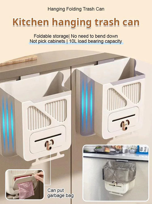 ⏳Time-Limited Special⏰Foldable Hanging Trash Can – Space Saving, Leak Proof & Easy to Clean🧼