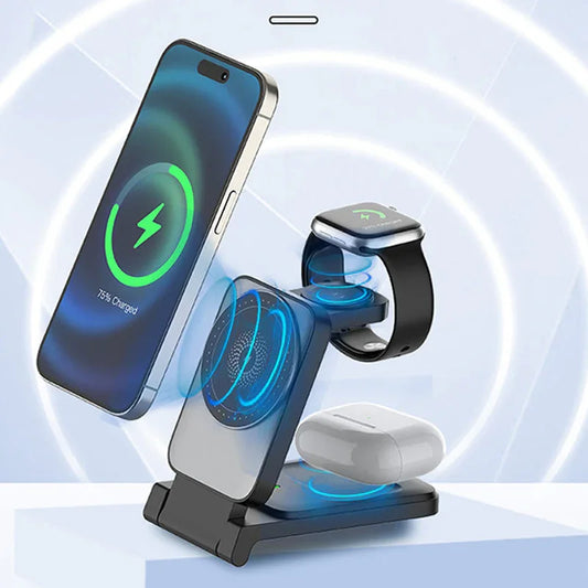 🔥Hot Sale Deals-3-in-1 Foldable Magnetic Wireless Charger