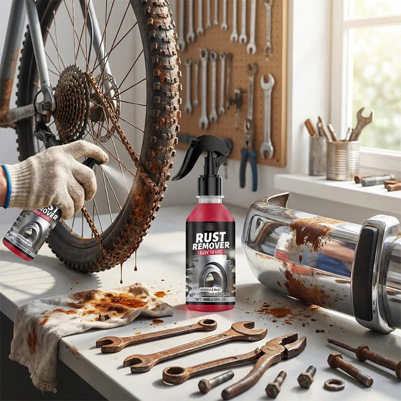 ⏳Time-Limited Special⏰Multi-Purpose Metal Rust Remover Spray – Dissolves rust quickly, prevents re-corrosion & safe for tools, auto parts or outdoor gear 🛠️
