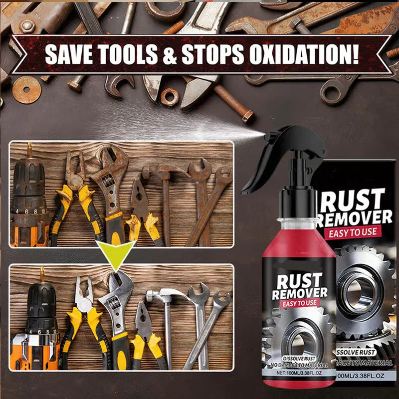 ⏳Time-Limited Special⏰Multi-Purpose Metal Rust Remover Spray – Dissolves rust quickly, prevents re-corrosion & safe for tools, auto parts or outdoor gear 🛠️