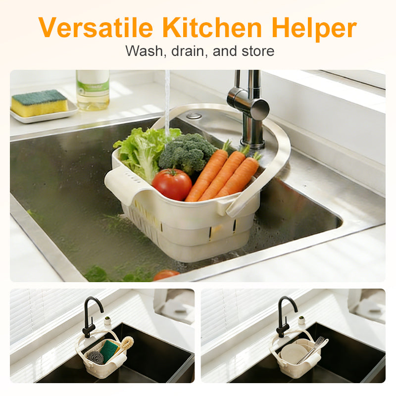 📢📢50% OFF !! ⏰Collapsible Faucet-Hanging Sink Strainer Basket