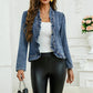 ⏰🔥LIMITED TIME 50% OFF!🔥50K+ SOLD! Women's Denim Jacket with Ruffles & Open Front – Lightweight & Feminine – Versatile & Chic 👗
