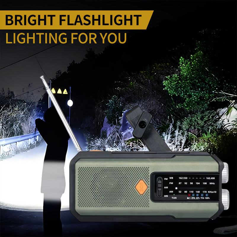 🔥Solar Hand-Crank Emergency Weather Radio