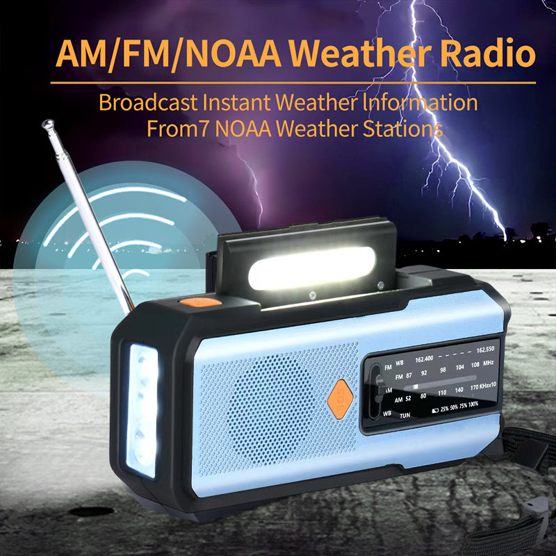 🔥Solar Hand-Crank Emergency Weather Radio