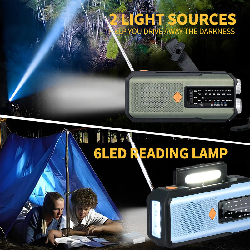🔥Solar Hand-Crank Emergency Weather Radio