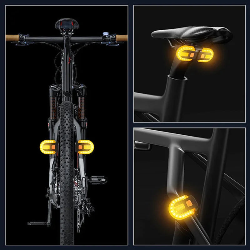 🚴 50% OFF NOW! 🔦 Bicycle Wireless Remote Control Turning Tail Light – Auto Brake Sensor, 30+ Light Modes & USB Rechargeable ⚡