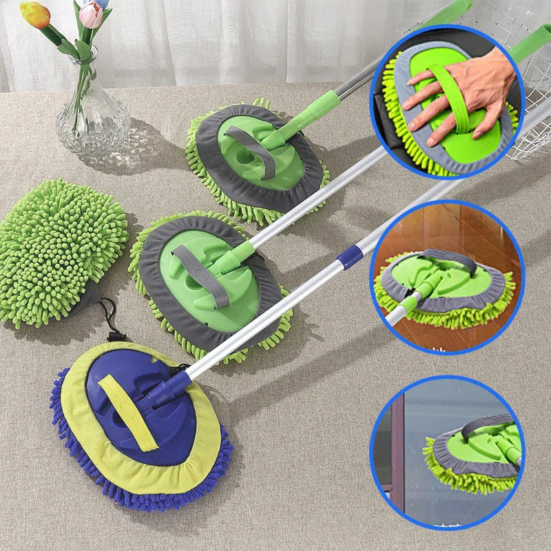 🚗 50% OFF NOW! 🧽 Durable Aluminum Long Handle Telescopic Car Wash Mop – Soft Microfiber, Scratch-Free & Adjustable Length ✨