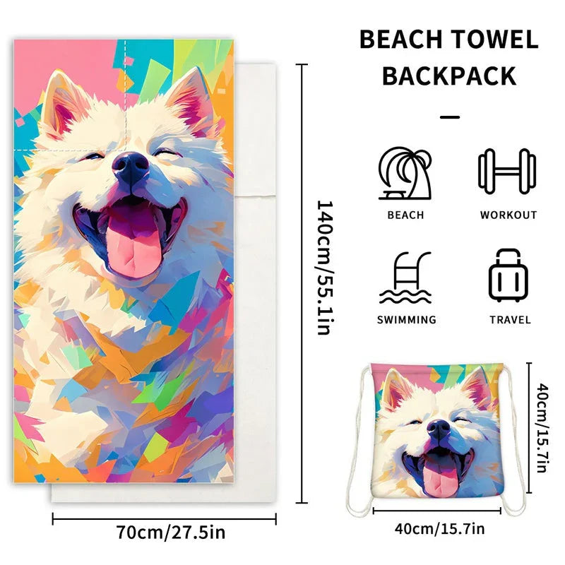 ⏰🔥LIMITED TIME 50% OFF!🔥50K+ SOLD!2-in-1 Printed Beach Towel Backpack