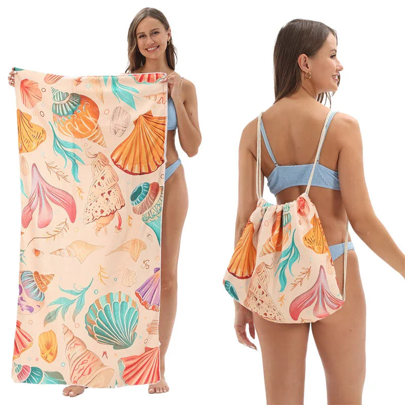 ⏰🔥LIMITED TIME 50% OFF!🔥50K+ SOLD!2-in-1 Printed Beach Towel Backpack