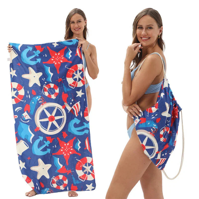 ⏰🔥LIMITED TIME 50% OFF!🔥50K+ SOLD!2-in-1 Printed Beach Towel Backpack
