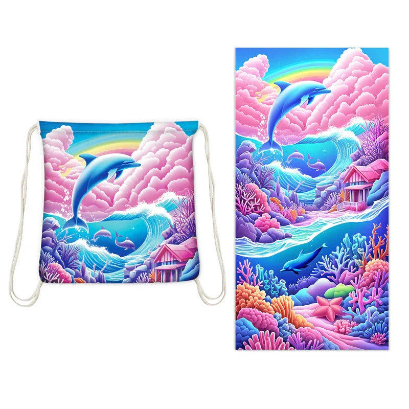 ⏰🔥LIMITED TIME 50% OFF!🔥50K+ SOLD!2-in-1 Printed Beach Towel Backpack