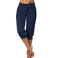 🌿🧶 Drawstring Waist Cropped Sweatpants for Lounging 🏠💤