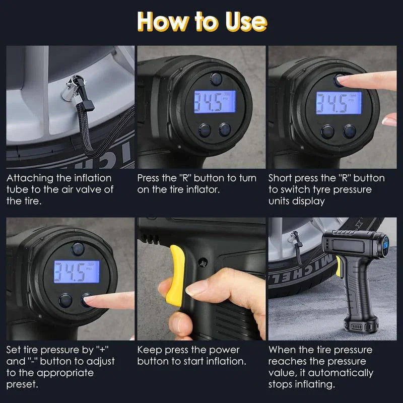 🔥HOT SALE 50%OFF🔥Portable Cordless Air Compressor with Digital Display