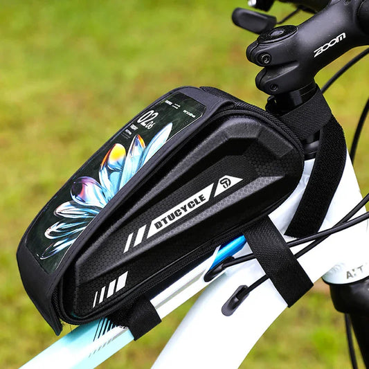 🚴‍♂️40% OFF!📱Water-Resistant Large Capacity Bicycle Bag – Touch-Sensitive Phone Pouch, Slim Top-Tube Design & Dual Zippers🌧️