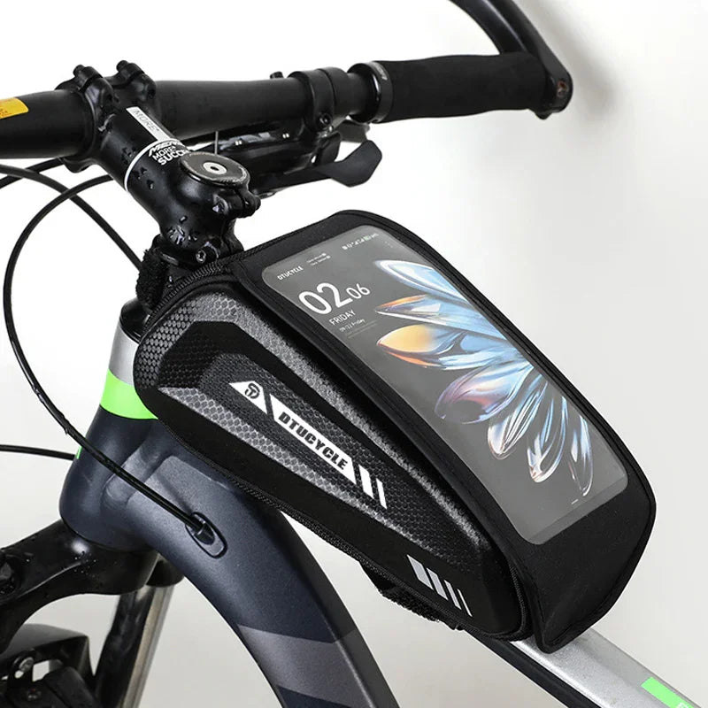 🚴‍♂️40% OFF!📱Water-Resistant Large Capacity Bicycle Bag – Touch-Sensitive Phone Pouch, Slim Top-Tube Design & Dual Zippers🌧️
