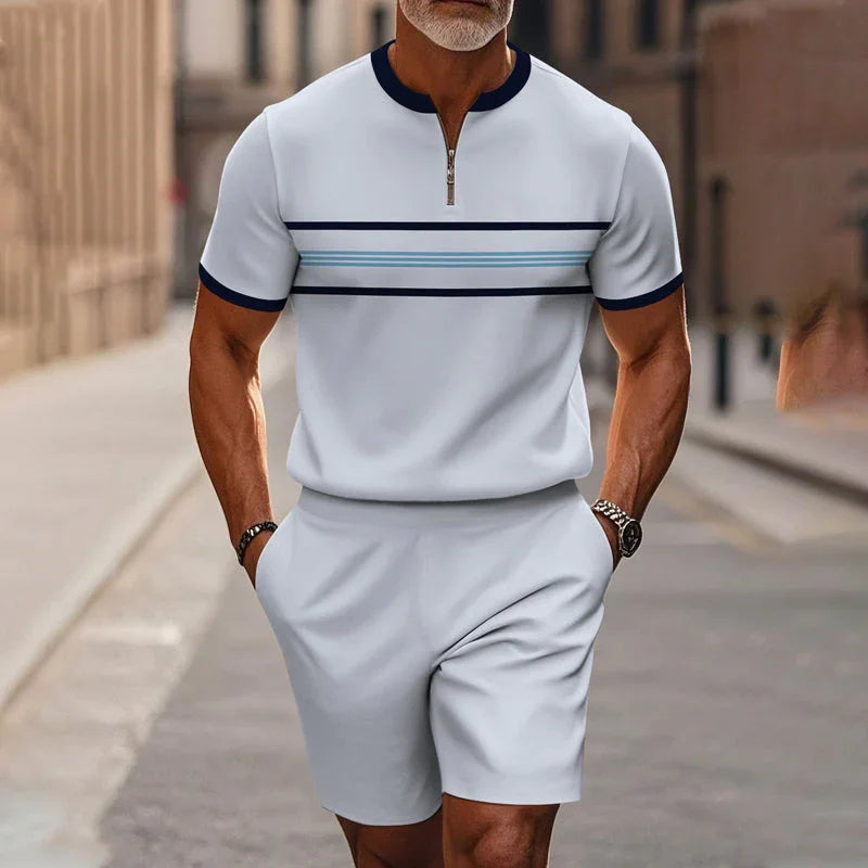 🥳2026 HOT SALE💞50K+ SOLD!✨Men's Quarter-Zip Shirt & Shorts Set