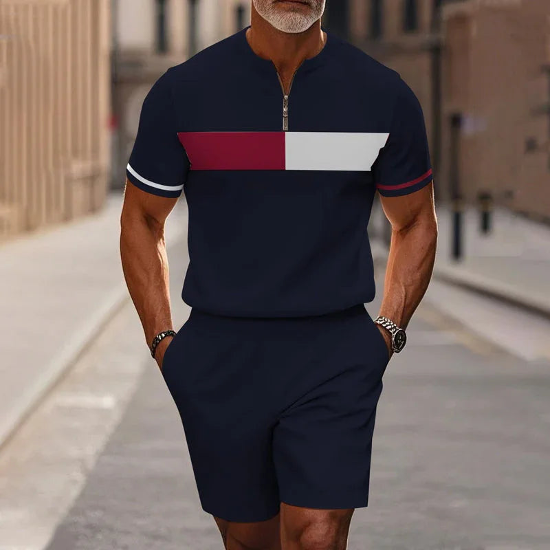 🥳2026 HOT SALE💞50K+ SOLD!✨Men's Quarter-Zip Shirt & Shorts Set