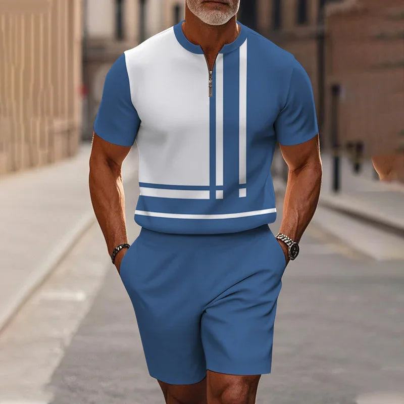 🥳2026 HOT SALE💞50K+ SOLD!✨Men's Quarter-Zip Shirt & Shorts Set