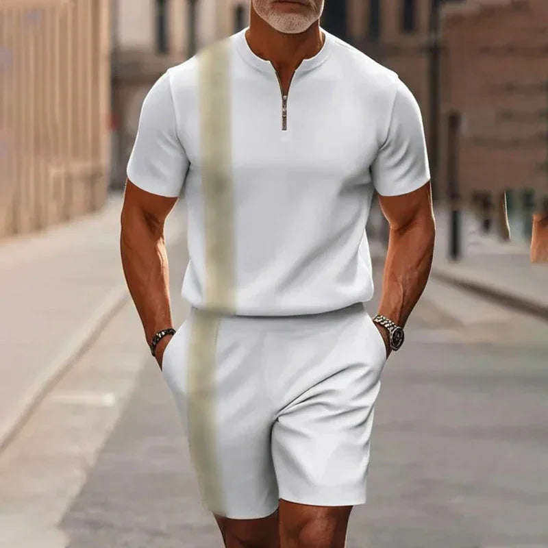 🥳2026 HOT SALE💞50K+ SOLD!✨Men's Quarter-Zip Shirt & Shorts Set