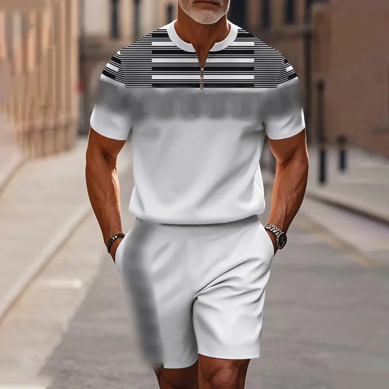 🥳2026 HOT SALE💞50K+ SOLD!✨Men's Quarter-Zip Shirt & Shorts Set