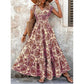 🌸 LIMITED-TIME 50% OFF! 👗 Women's V-Neck Floral Smocked Maxi Dress – Elegant, Bohemian, Lightweight 🦋