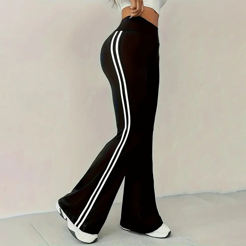 ⏰🔥LIMITED TIME 50% OFF!🔥50K+ SOLD!High-Waist Side Stripe Flared Pants