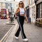 ⏰🔥LIMITED TIME 50% OFF!🔥50K+ SOLD!High-Waist Side Stripe Flared Pants