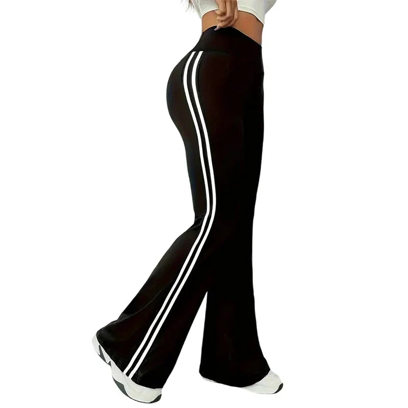 ⏰🔥LIMITED TIME 50% OFF!🔥50K+ SOLD!High-Waist Side Stripe Flared Pants