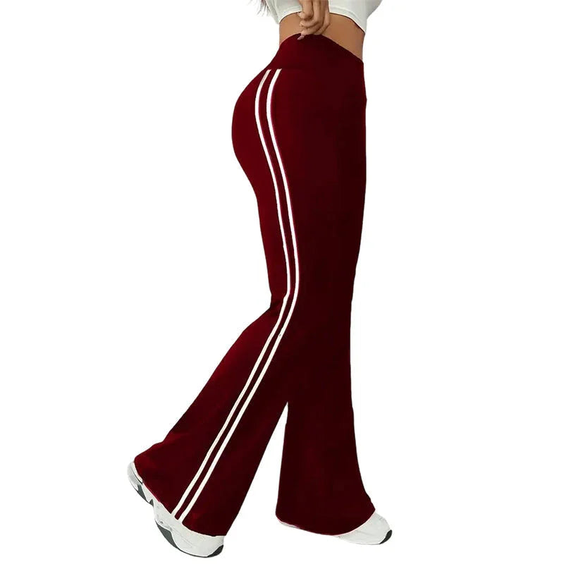 ⏰🔥LIMITED TIME 50% OFF!🔥50K+ SOLD!High-Waist Side Stripe Flared Pants