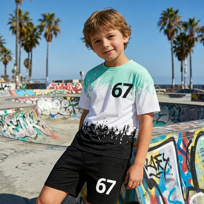 👕 50% OFF NOW! 🌟 Boys' 3D Print T-Shirt & Shorts Set – Vibrant Graphics, Breathable & Durable 🏃‍♂️
