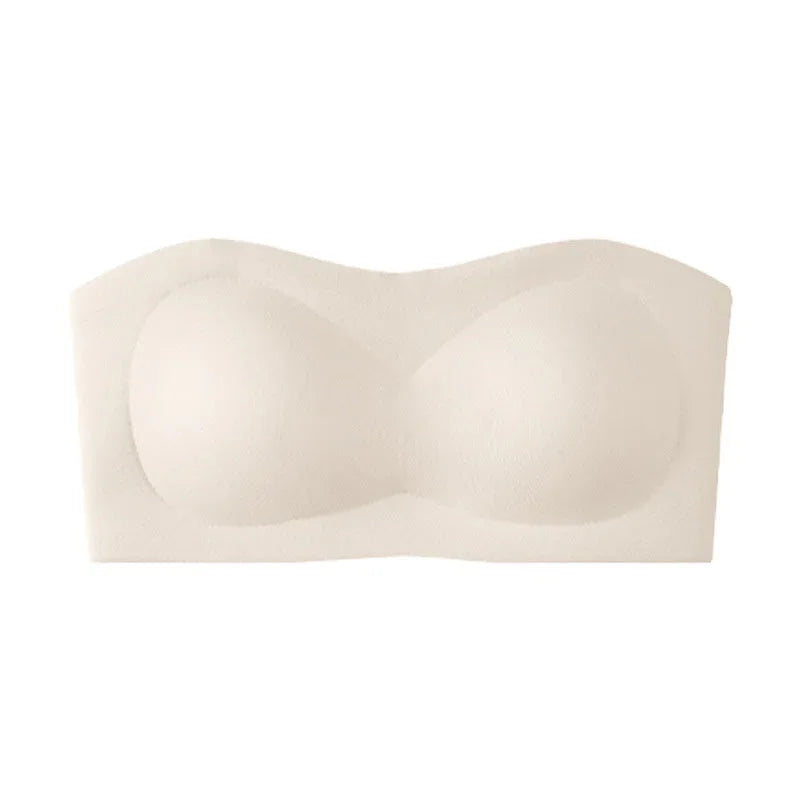⛱️Last Day Special Price ＄16.99!!💞Womens Strapless Bras Push Up Bandeau Bra Non Slip Wireless Supportive Padded Bras Seamless Comfortable Tube Jelly Bra