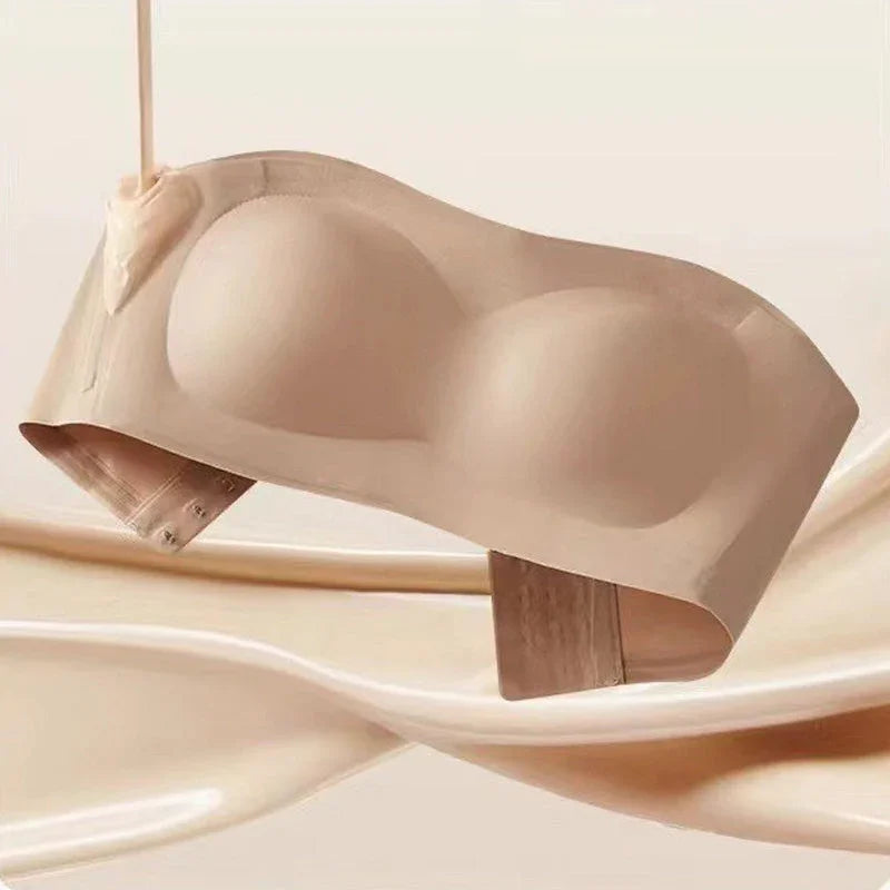 ⛱️Last Day Special Price ＄16.99!!💞Womens Strapless Bras Push Up Bandeau Bra Non Slip Wireless Supportive Padded Bras Seamless Comfortable Tube Jelly Bra