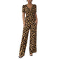 ⏳Time-Limited Special⏰Leopard Print V-Neck Wide-Leg Jumpsuit