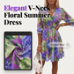 👗 50% OFF NOW! 🌸 Floral V-Neck A-Line Dress – Smocked Waist, Ruffled Hem & Breathable – Summer Ready, Effortlessly Romantic 🏖️